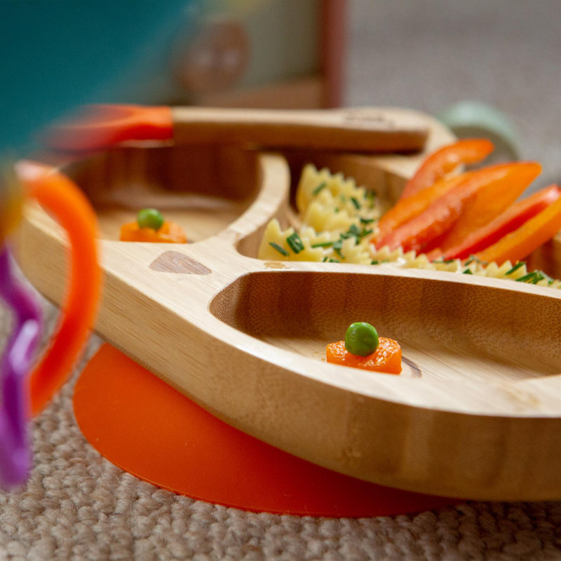 Tiny Dining - Fox Bamboo Suction Plate, Yellow