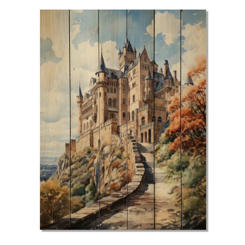 Château de Hohenzollern, Allemagne, sur bois, H 40 po x l 30 po x P 0,78 po