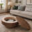 Round Coffee Table with Storage Solid Wood Veneered Modern Coffee Table Accent Tea Table for Living Room, Bedroom, Apartment or Office-223497700-214615918
