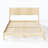 Solid Wood Full  Bed Frame Platform Bedframe With Headboard Grille Style-289639607