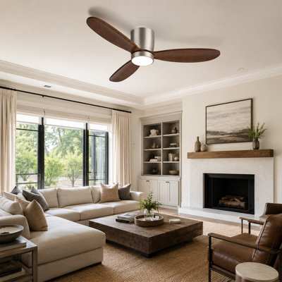 Ventilateur de plafond encastré 52 "avec lumières DEL et télécommande
