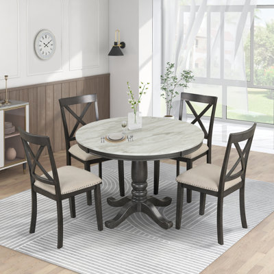 Ensembles de table de salle à manger modernes avec meubles de cuisine en bois massif et spacieux