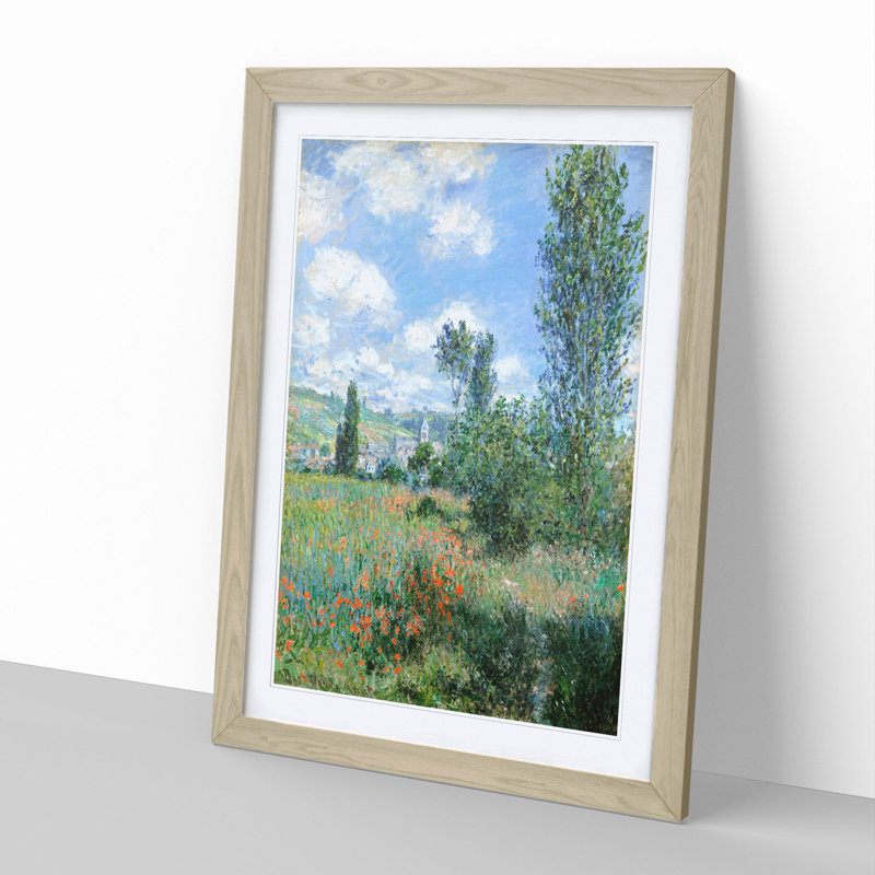 View of Vetheuil Vol.2 by Claude Monet - Picture Frame Painting, Oak, 65cm H x 48cm W x 2cm D