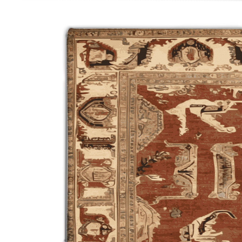 Tapis d'intérieur et d'extérieur brun Persian
