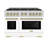 ZLINE Autograph Edition 48 in. 6.7 cu. ft. Select Double Oven Gas Range W/ 8 Burner Cooktop in Stainless Steel W/ White Matte Doors & Champagne Bronze Accents (HGRZ-WM-48-CB)-105806770