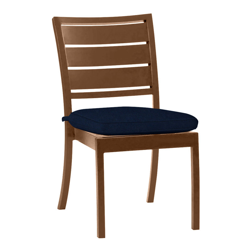 Chaise d'appoint en aluminium Charleston - chêne, Welt, Velours indigo, Chêne