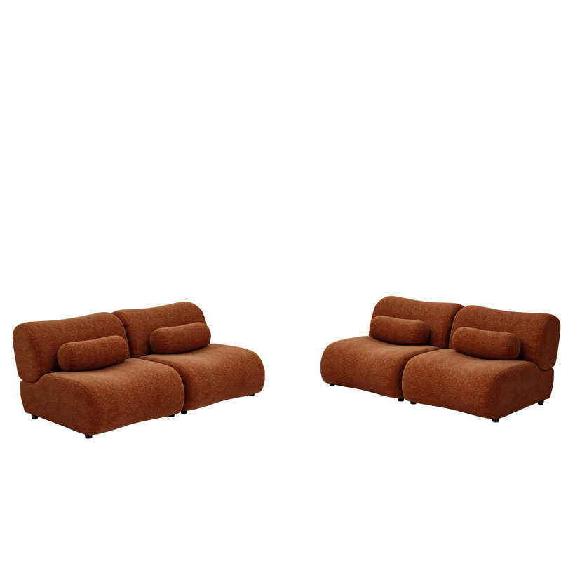 Le tissu chenille orange audacieux et élégant modulaire pour les espaces de vie ajoute une touche chaleureuse à votre espace