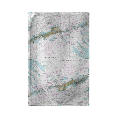 Roseboro Miami to Marathon and Florida Bay Nautical Map Beach Towel
