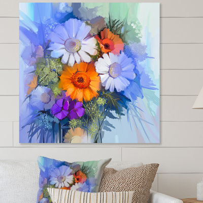 «Abstract Paintbrush Spring Flower Bouquet VII», reproduction d'art sur toile
