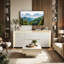 160Cm High Gloss Sideboard & TV Stand With LED, 4 Doors & 2 Drawers Storage Cabinet, Push-To-Open Minimalist Unit-1734467208