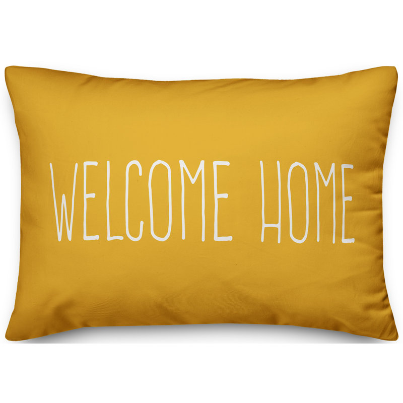  Coussin lombaire intérieur / extérieur Welcome Home, Jaune