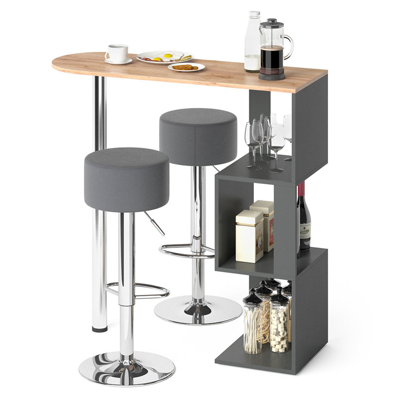 Vincent S-form Bar Set with Wine Storage