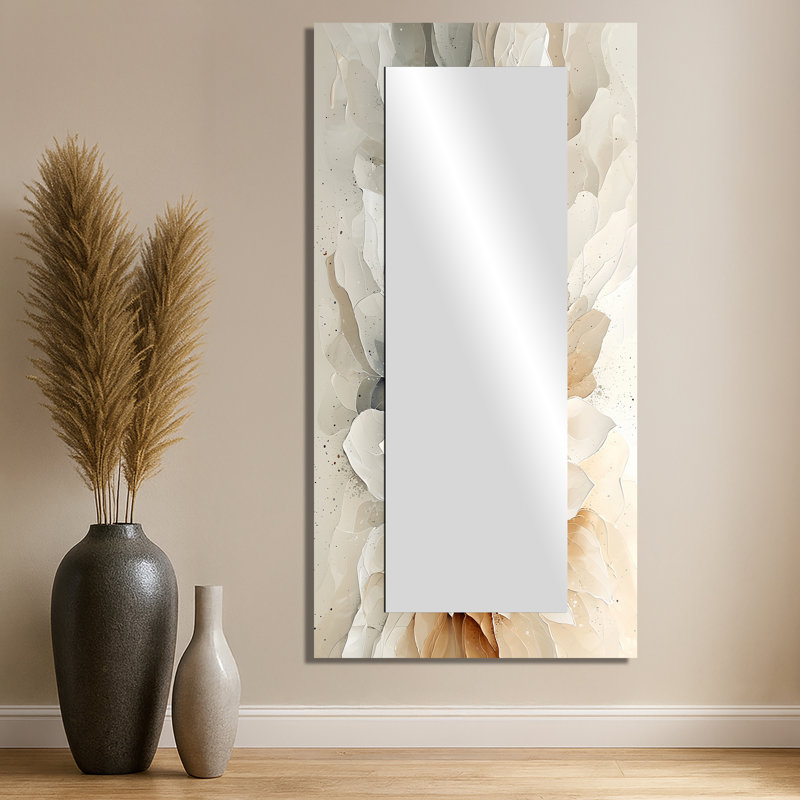 «Modern Twist Of Dahlia Flower II», art mural miroir décoratif floral, imprimé sur métal, 28 po x 55 po