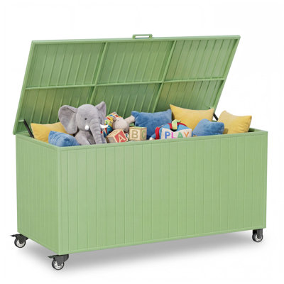  250-Gallon Deck Boxes Outdoor Large Storage Box Deck Box with Wheels,Green