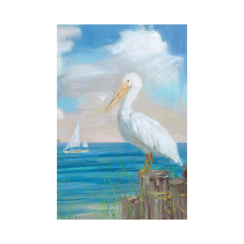 Pelican View II by Sally Swatland - Wrapped Canvas Painting, 101.6 cm H x 66.04 cm W x 1.91 cm D