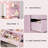 61" Make up Vanity Desk with Mirror and Lights, Pink Vanity with 8 Wide Storage Drawers & 2 Tier Shelves, 3 Lighting Modes with Adjustable Brightness for Bedroom-1199346661