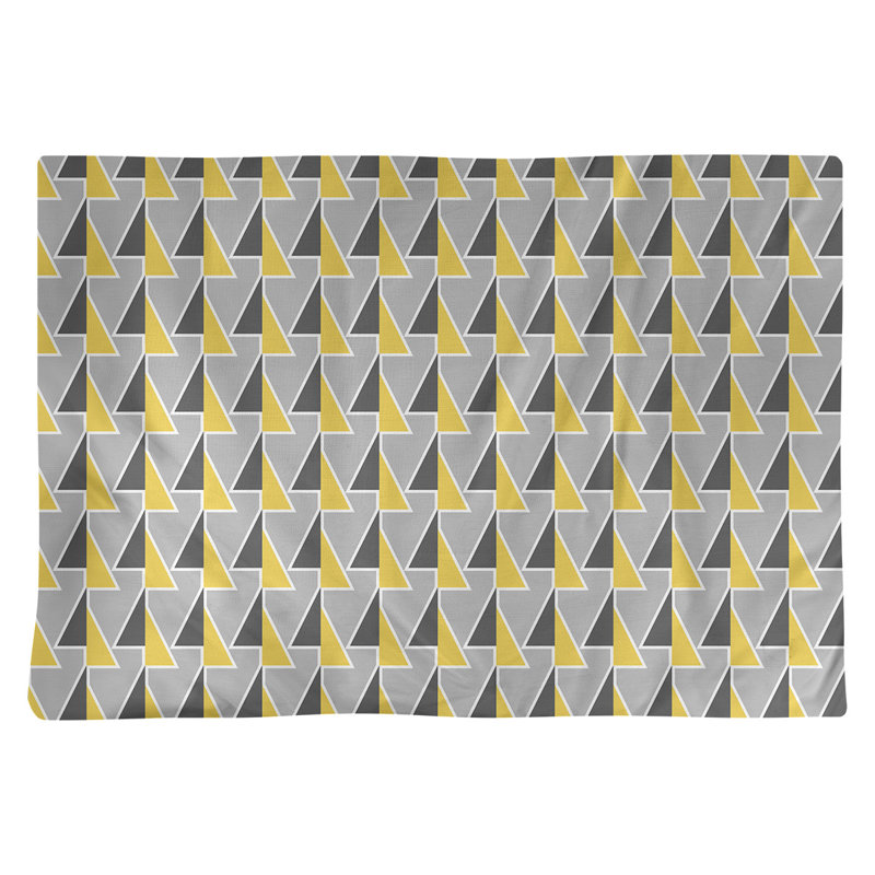 Napperon en coton 18 po à flèches changeées, Jaune / gris / noir, polyester