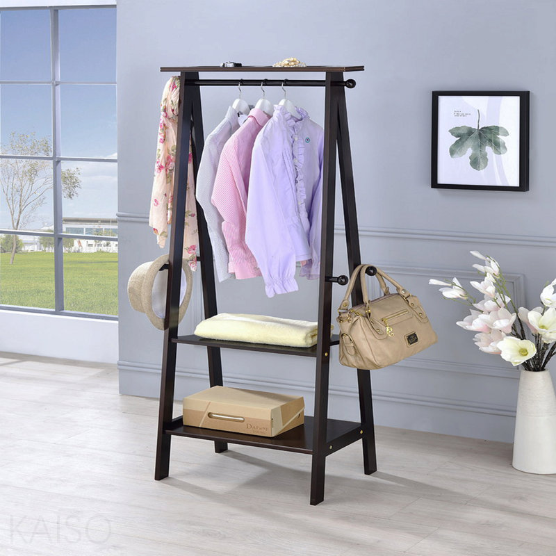 Portemanteau 59 po en bois espresso foncé