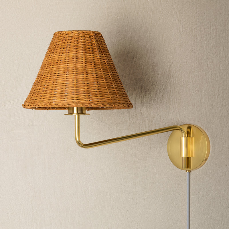 Issa Plug-in Sconce by TALI ROTH, Aged Brass