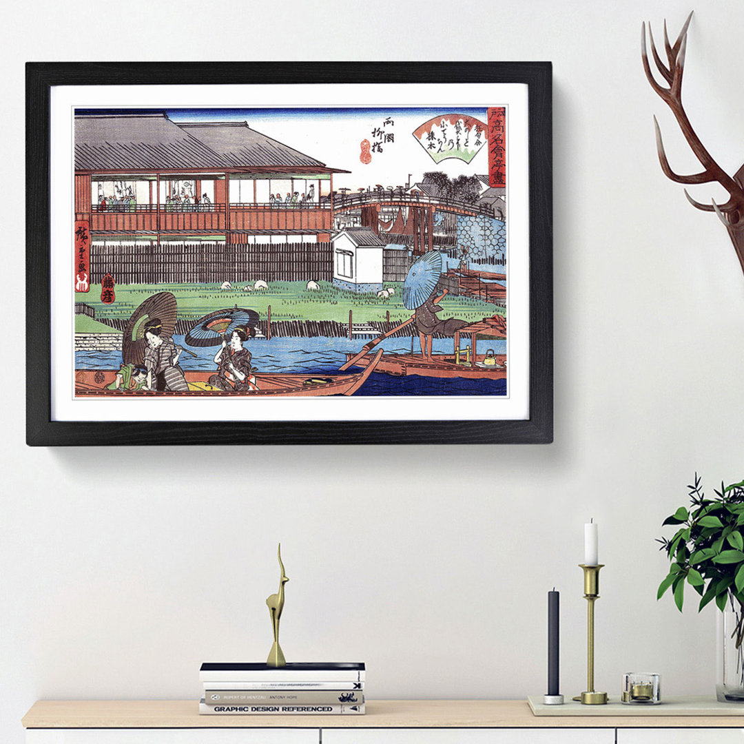 Ono at Ryogoku Yanagibashi by Utagawa Hiroshige - Picture Frame Painting Print