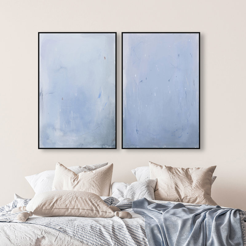 Calm Waters Set by Oliver Gal, 31"H x 46"W, Black Floater Frame