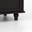 Buffet minimaliste noir avec double porte en verre et tiroir-607293008