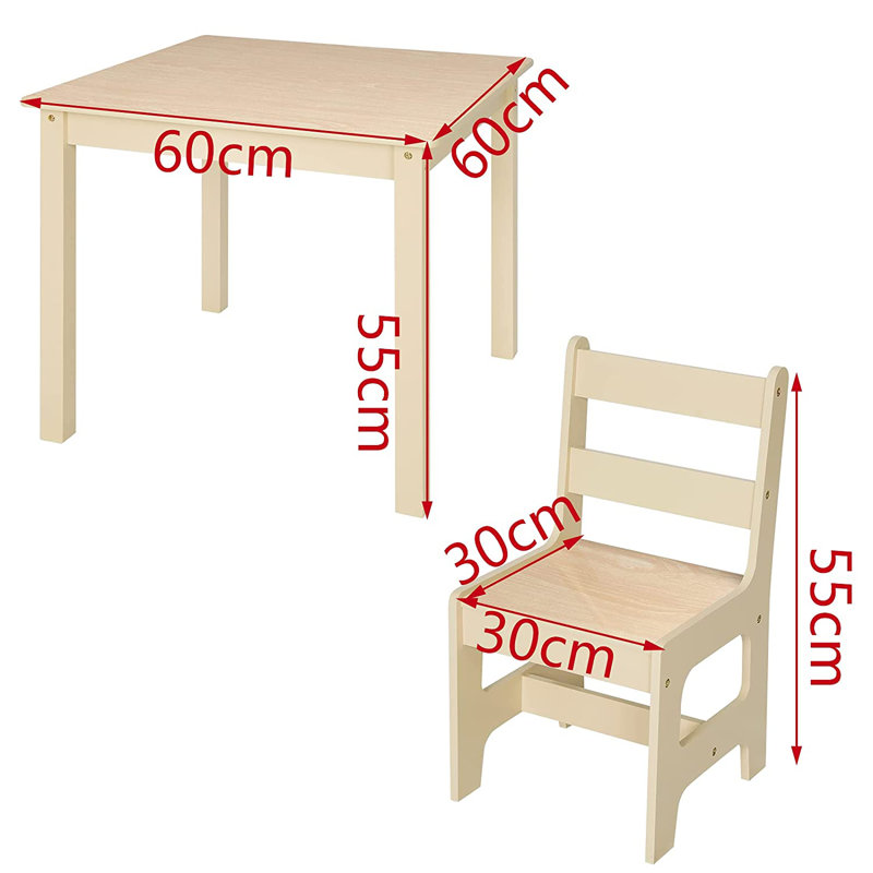 Laclede Kids 3 Piece Square Play Or Activity Table and Chair Set, Purple