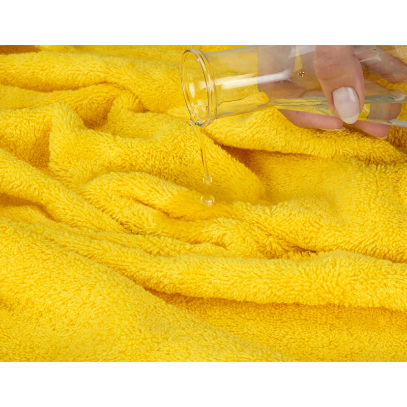 Ensemble de serviettes de bain turque 100% coton 3 pièces, collection super douce et absorbante Darcelle, Jaune citron
