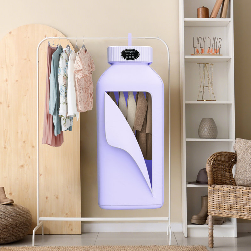 Séchoir à linge portatif, mini machine à sécher avec minuterie, Violet