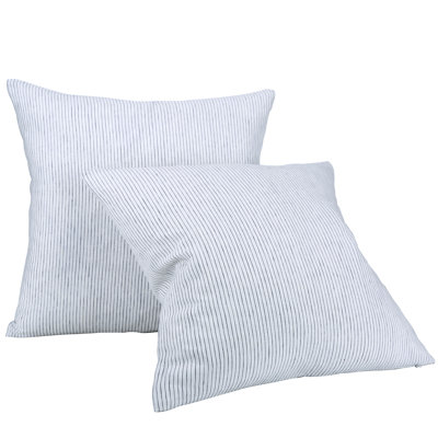100%French Linen Pinstriped Euro Sham 26x26inch 2pcs