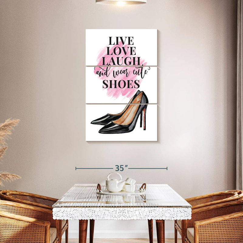 Tergel Live Laugh Love Shoes, typographie, H 45 po x l 28 po