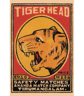 « tiger head safetyy matches », affiche rétro