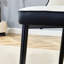 Chaises de salle à manger modernes en similicuir deux tons avec capitonnage géométrique et pieds en métal-860571010
