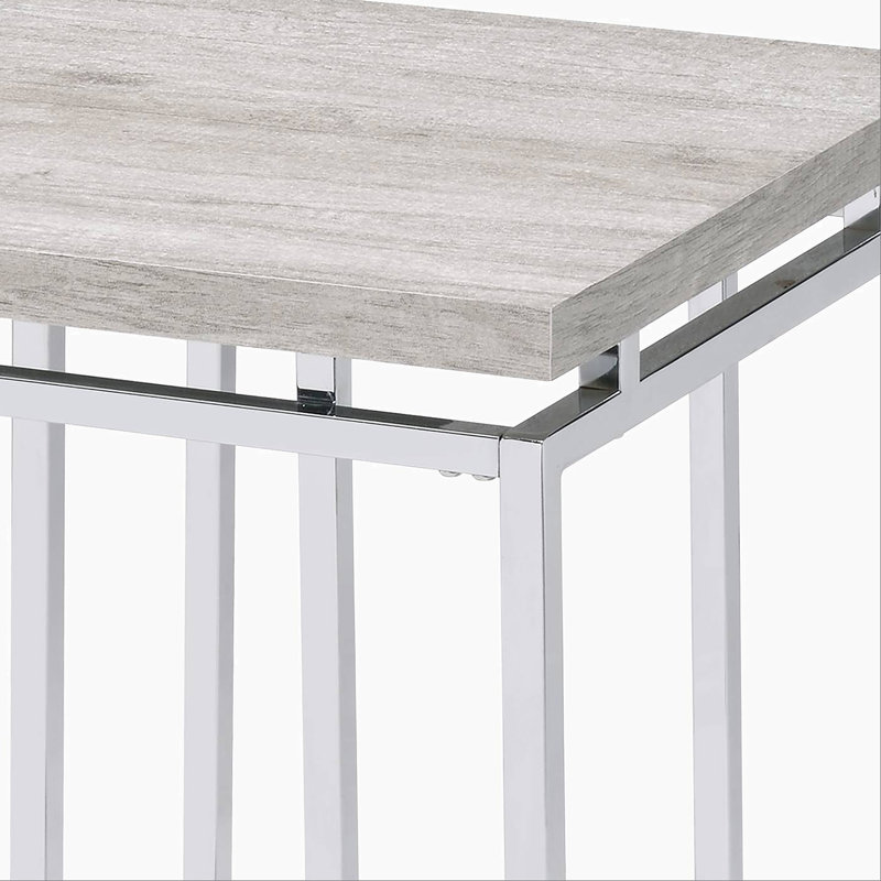 Table de bout en chêne naturel et chrome Chafik