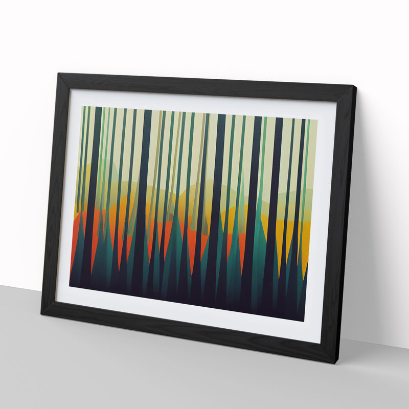 XH1022-9486X Unreal Abstract Forest - Single Picture Frame Painting, Black, 46cm H x 64cm W x 2cm D