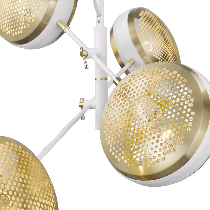 Luminaire suspendu grappe 4 lumières Beloit, Blanc