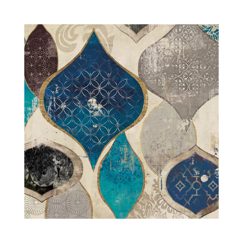 Blue Motif I by Aimee Wilson - Wrapped Canvas Print, 93.98 cm H x 93.98 cm W x 3.175 cm D