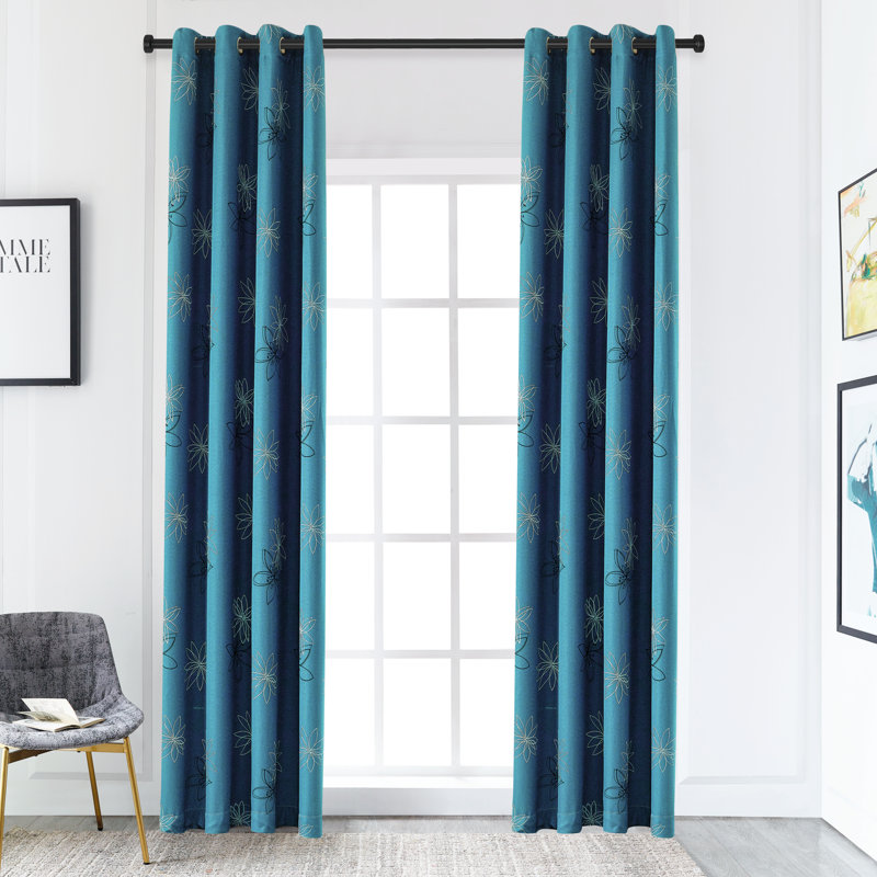 Casperson Room Darkening Curtain Single Panel, Saxony Blue, 52" W x 84" L