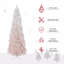 Sapin de Noël artificiel de 6 pi avec lumières réalistes et base en acier-1093479503