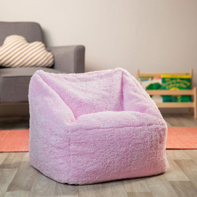 Kids Natalia Fleece Armchair Bean Bag, Pink