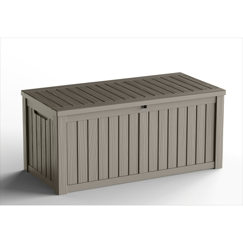 Mars Villa 120 Gallons Water Resistant Durable Resin Deck Box Lockable Outdoor Storage Container For Patio Cushions, Garden Tools, And Yard Accessories, Waterproof And Uv Protected