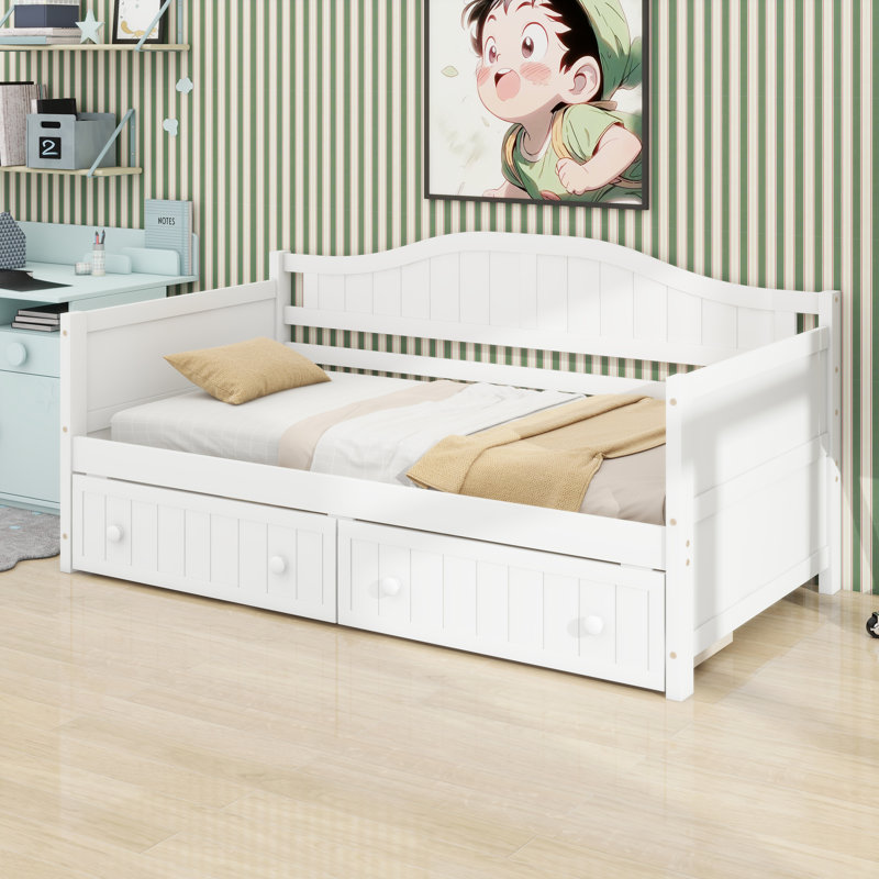 Convertible Sofa Daybed Featuring Convenient Under-Bed Drawers