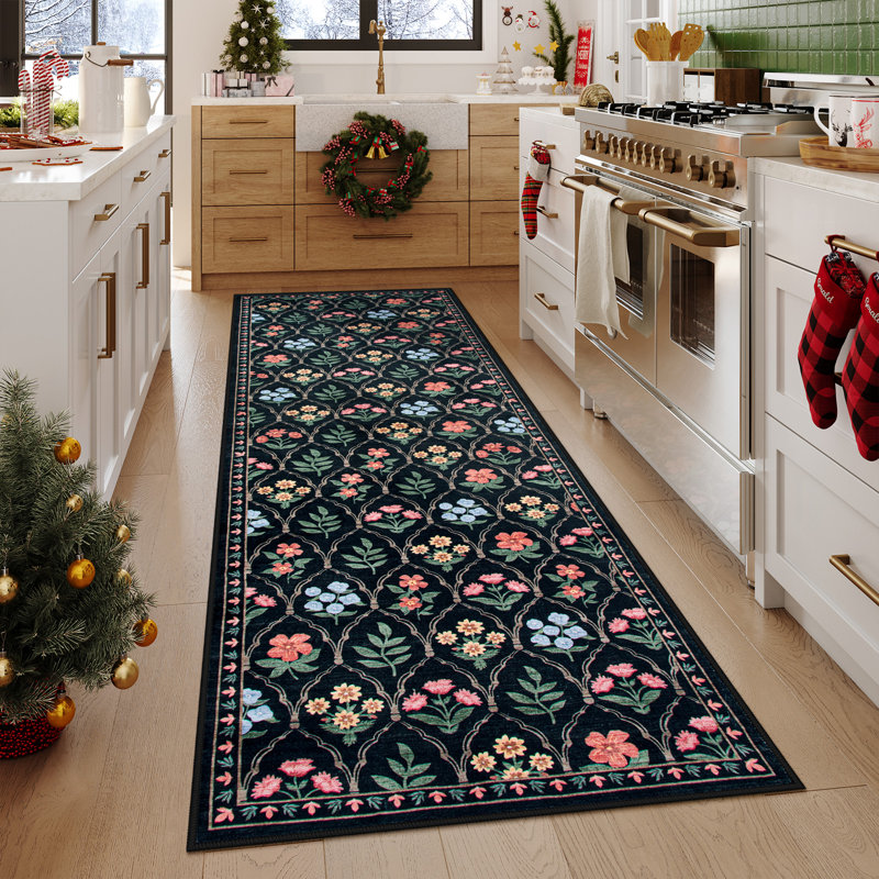 Tapis de Noël antidérapant de Noël, Rectangulaire 8 pi x 10 pi