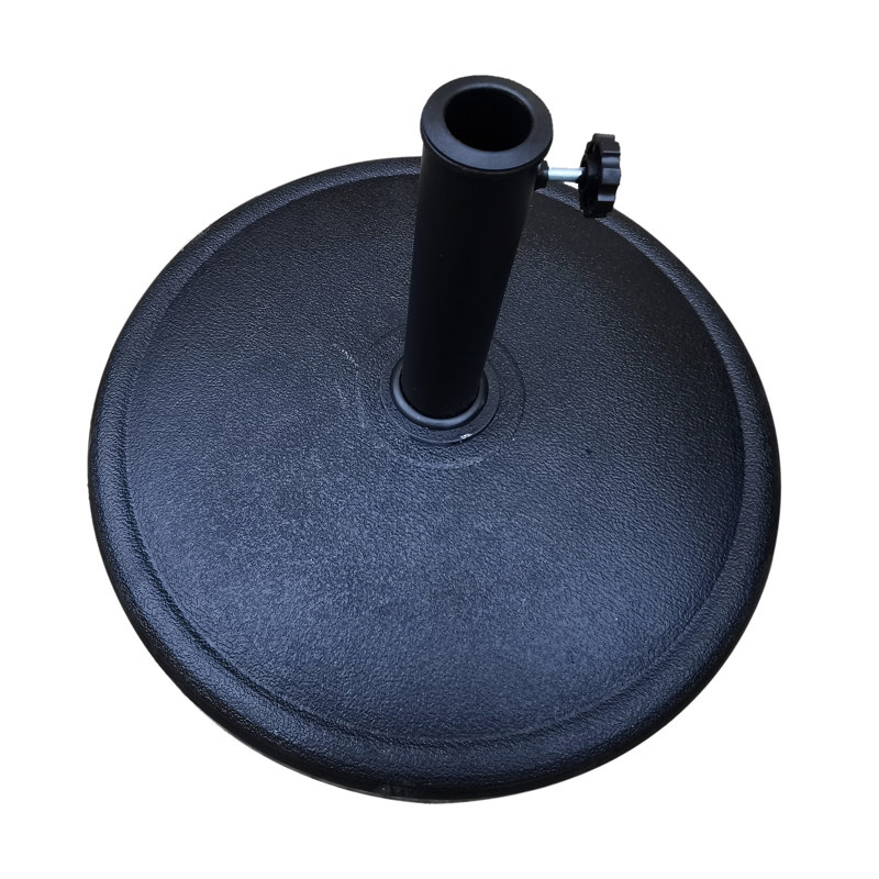 42 Pound Round Resin Umbrella Base - Rust-, Secure Attachment, Elegant Patio Decoration, Compatible With Different Umbrellas, , Protected Rust- Construction, Attachment Feature, Surface