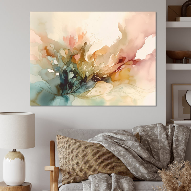 Delicate Floral Impressions II - Floral Wall Art Prints, 34" H x 44" W x 1.5" D, Wrapped Canvas