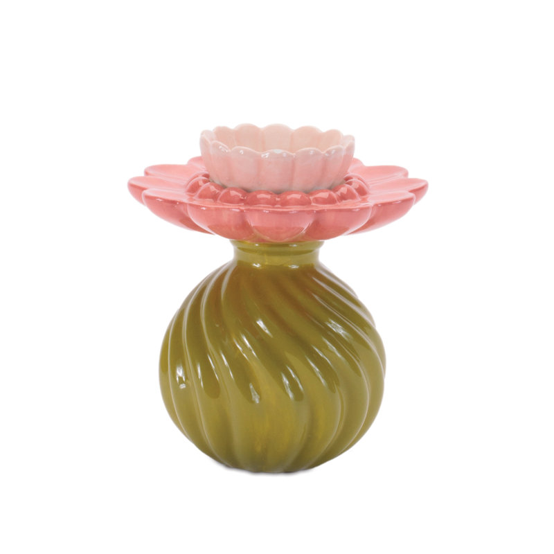 Vase porte-bougie floral (ensemble de 2)