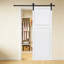 Moderne 2 panneaux 42 po X 84 po Porte de grange coulissante en bois de noyer blanc avec ensemble de quincaillerie-132744492-132745716-132745717