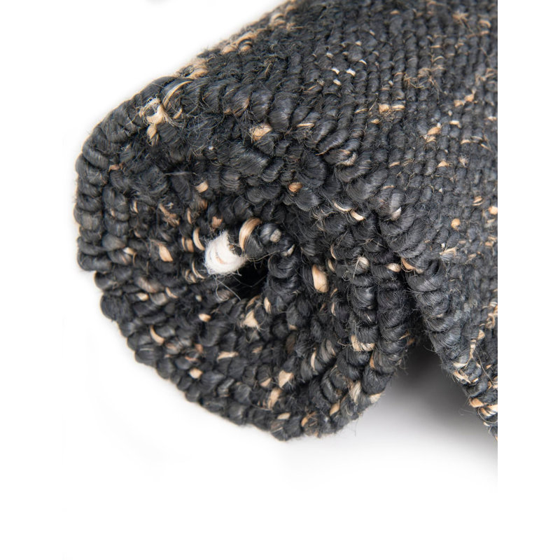 Tapis uni / rayé bleu nuit Durah, Carré 4 pi 1 po