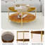 Modern Gold Round Double-Layer Coffee Table - Tempered Glass, 32.28 Inch Diameter