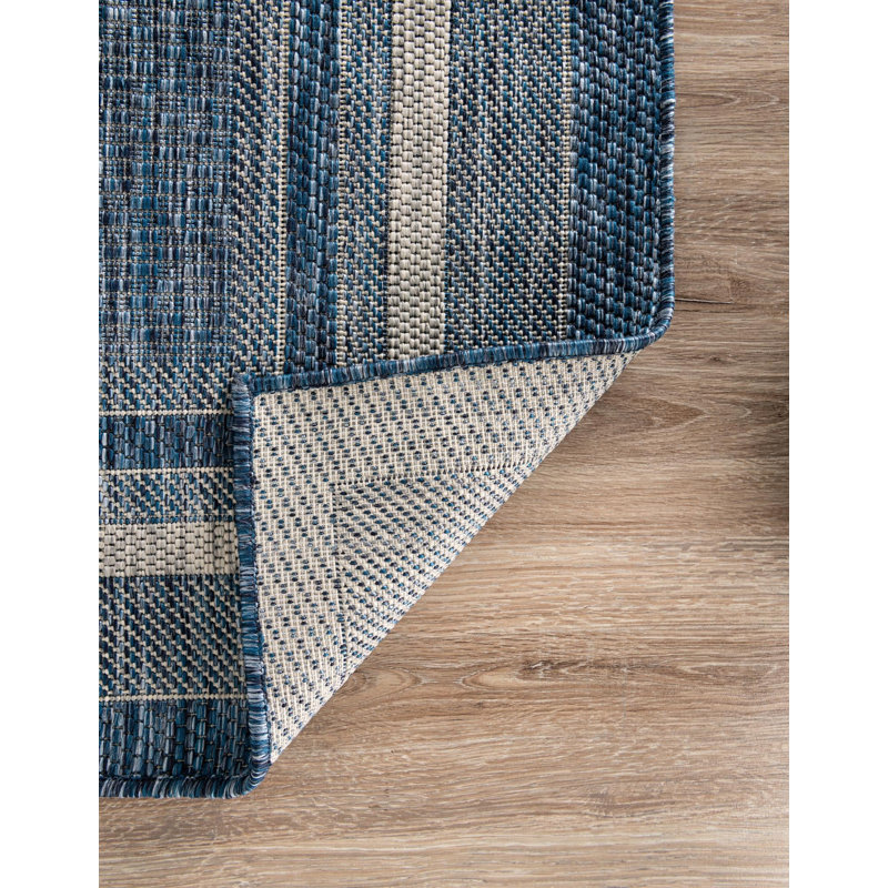 Tapis intérieur / extérieur bleu Swanee, Blue, Runner 2'7" x 12'